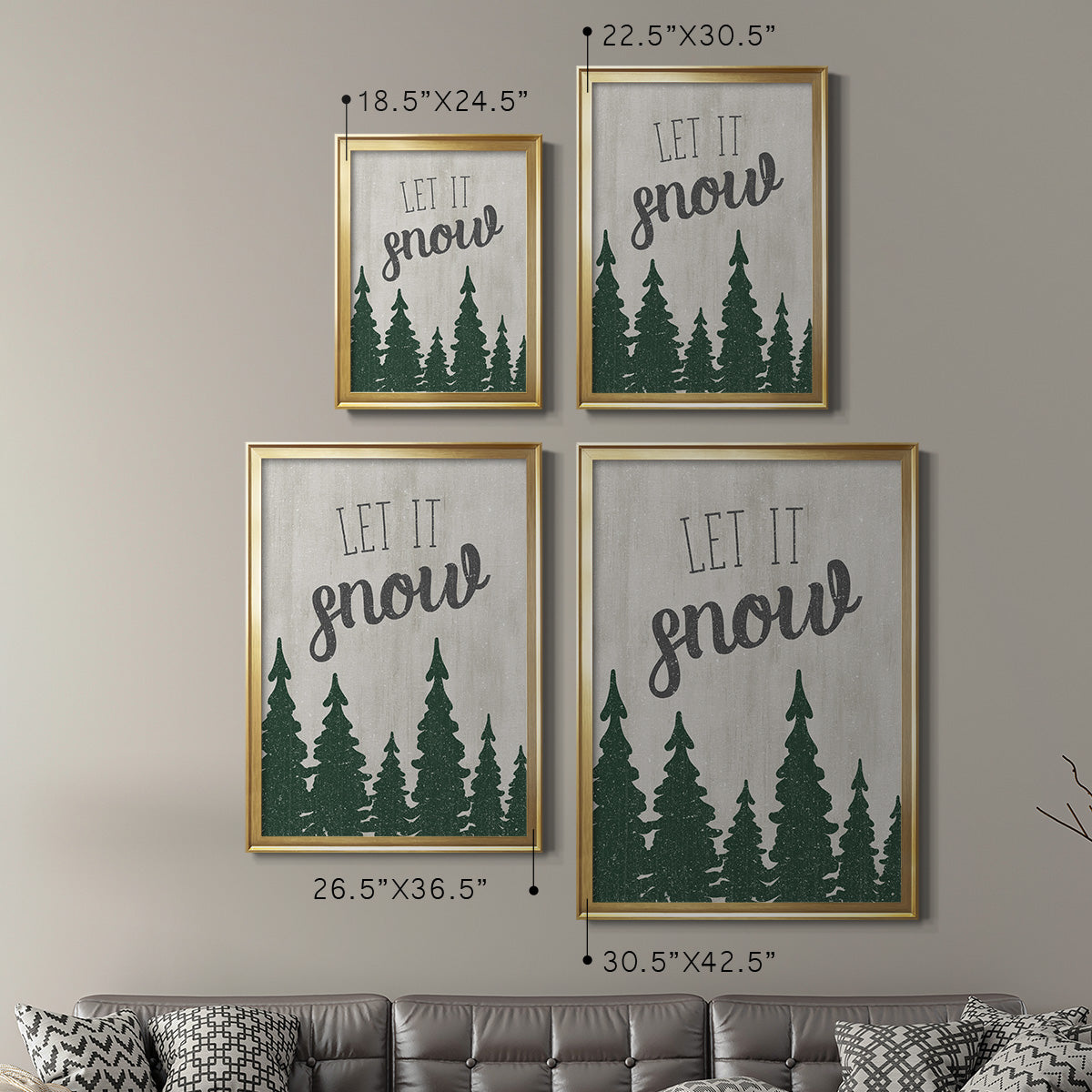 Let It Snow Forest Premium Framed Print - Ready to Hang