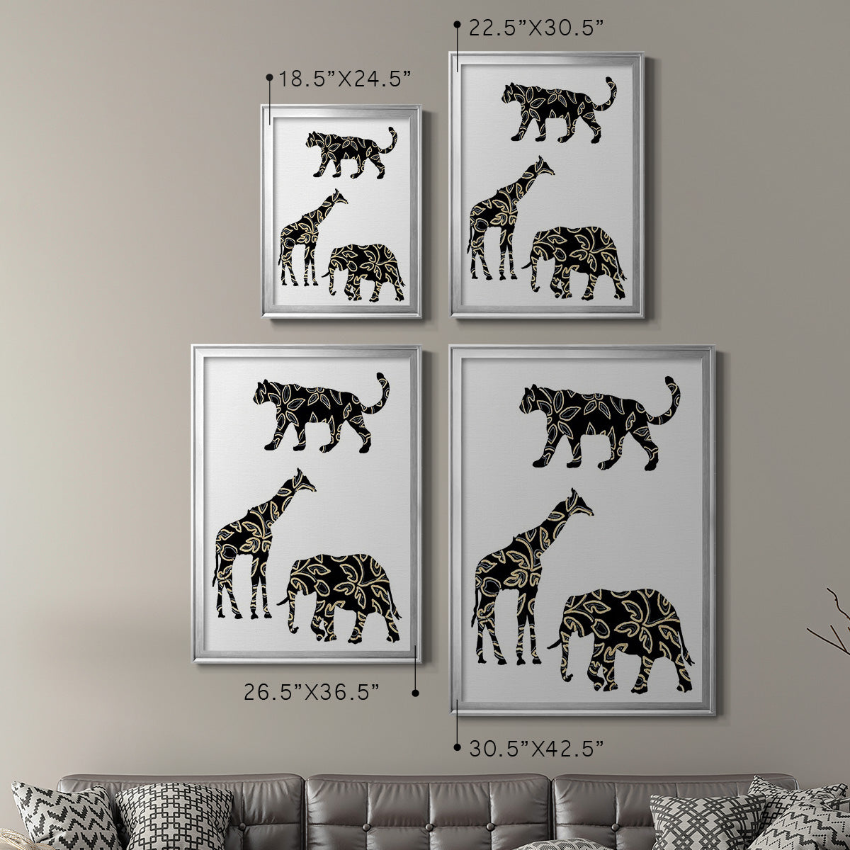 Ornamental Safari Animals III Premium Framed Print - Ready to Hang