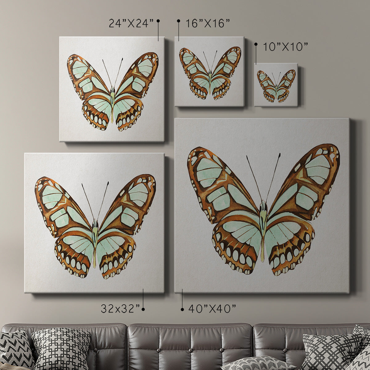 Mint Butterfly I-Premium Gallery Wrapped Canvas - Ready to Hang