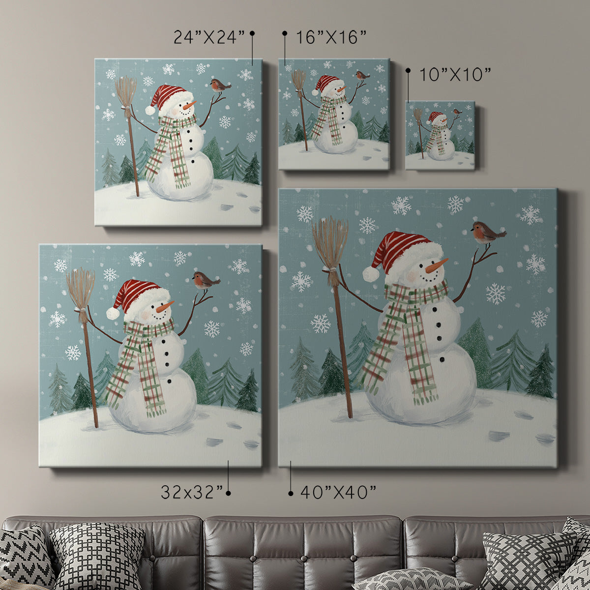 Jolly Snowman I-Premium Gallery Wrapped Canvas - Ready to Hang