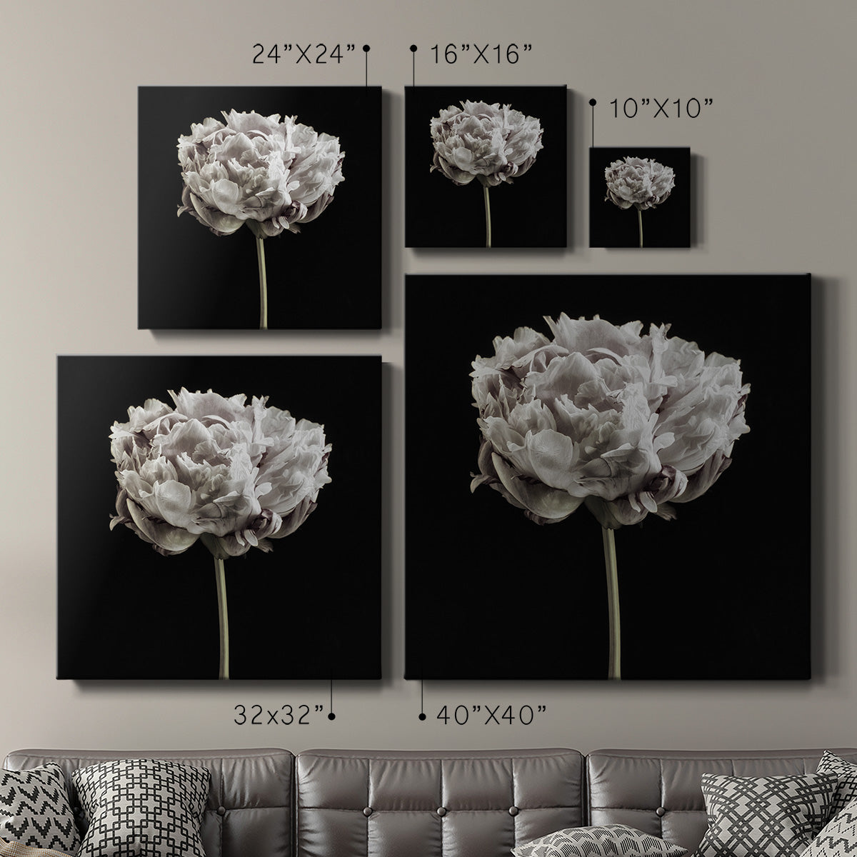 Blush Peony Portrait I -Premium Gallery Wrapped Canvas - Ready to Hang