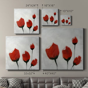 Red Drops V-Premium Gallery Wrapped Canvas - Ready to Hang