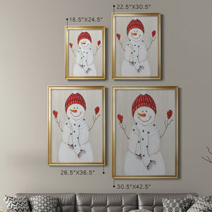 Festive Snowman III Premium Framed Print - Ready to Hang