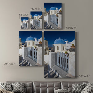 Santorini Sidewalk Premium Gallery Wrapped Canvas - Ready to Hang