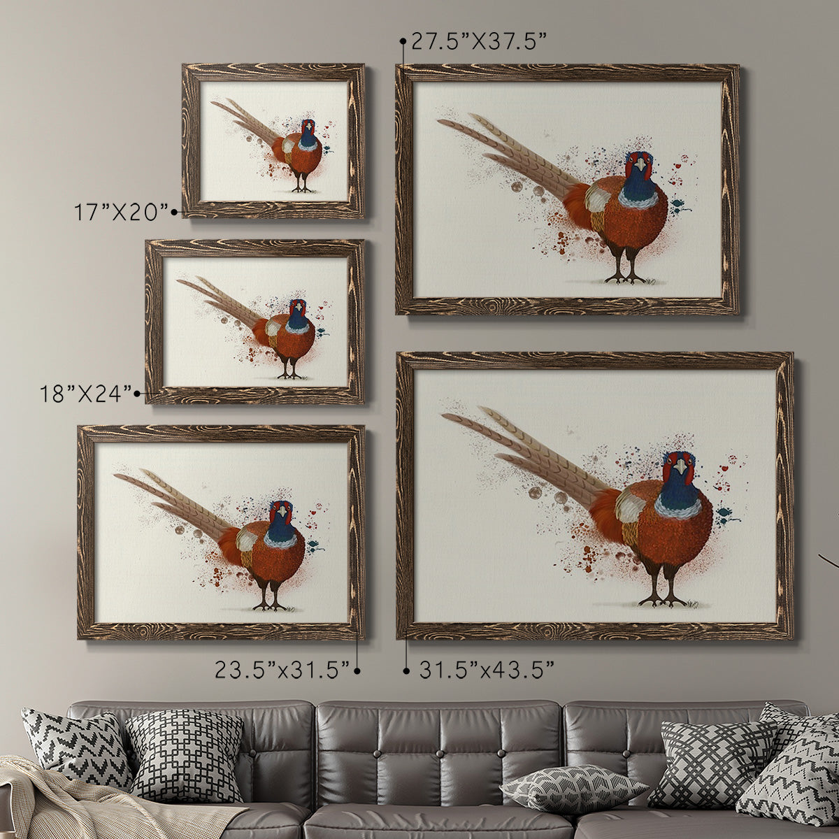 Pheasant Splash 7-Premium Framed Canvas - Ready to Hang