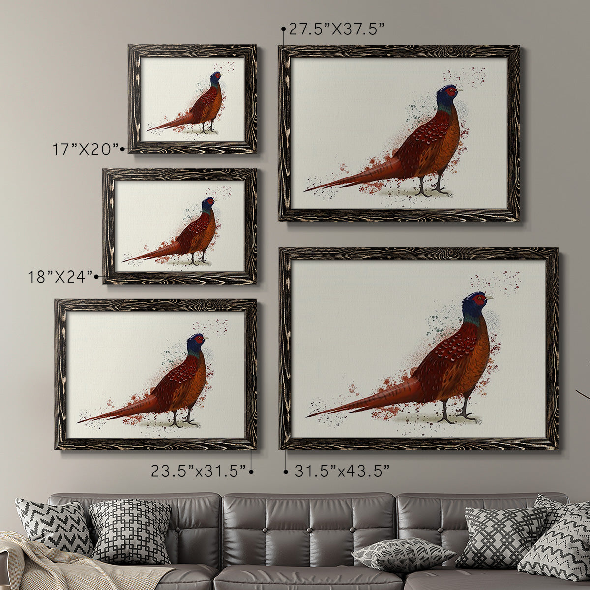 Pheasant Splash 4-Premium Framed Canvas - Ready to Hang