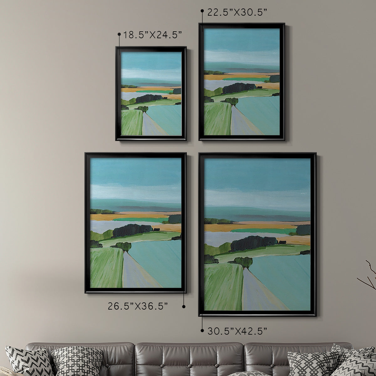 Bright Colored Countryside III Premium Framed Print - Ready to Hang