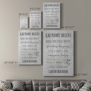 Neutral Laundry Rules Premium Gallery Wrapped Canvas - Ready to Hang