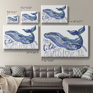 Whale Love I Premium Gallery Wrapped Canvas - Ready to Hang