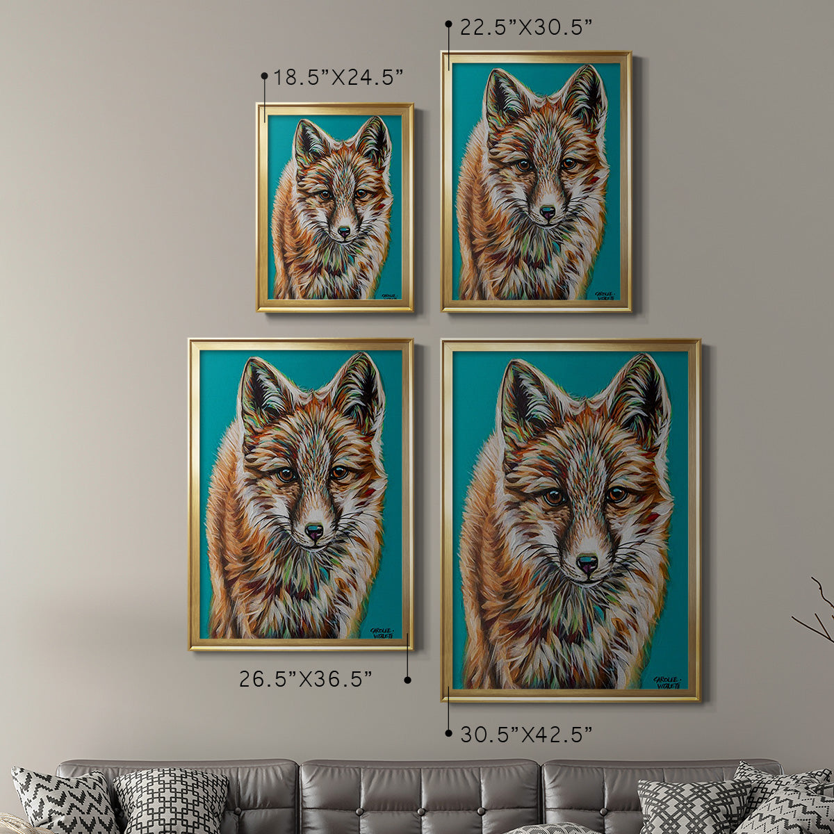 Teal Fox Premium Framed Print - Ready to Hang
