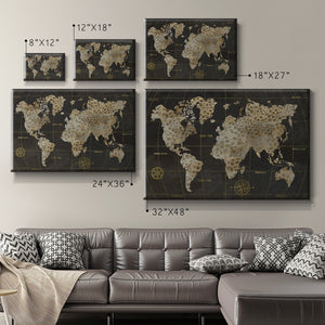 Safari World Map Premium Gallery Wrapped Canvas - Ready to Hang