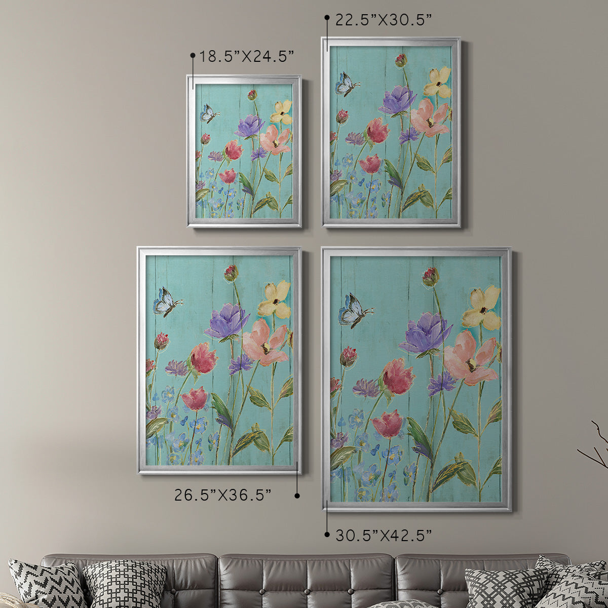 Wildflower Flutter III Premium Framed Print - Ready to Hang
