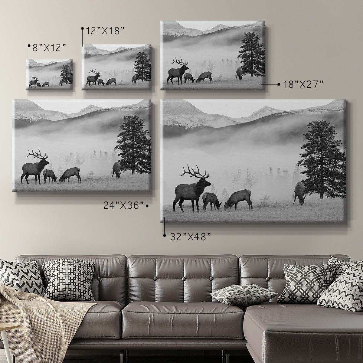 Mountain Elk Premium Gallery Wrapped Canvas - Ready to Hang