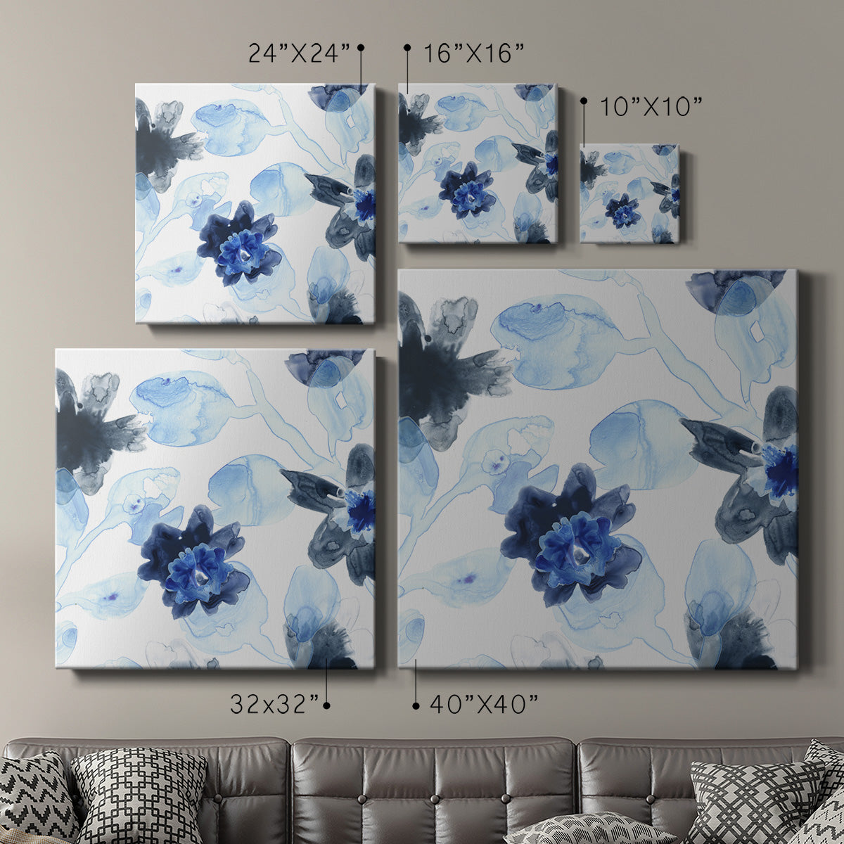 Blue Gossamer Garden IV-Premium Gallery Wrapped Canvas - Ready to Hang
