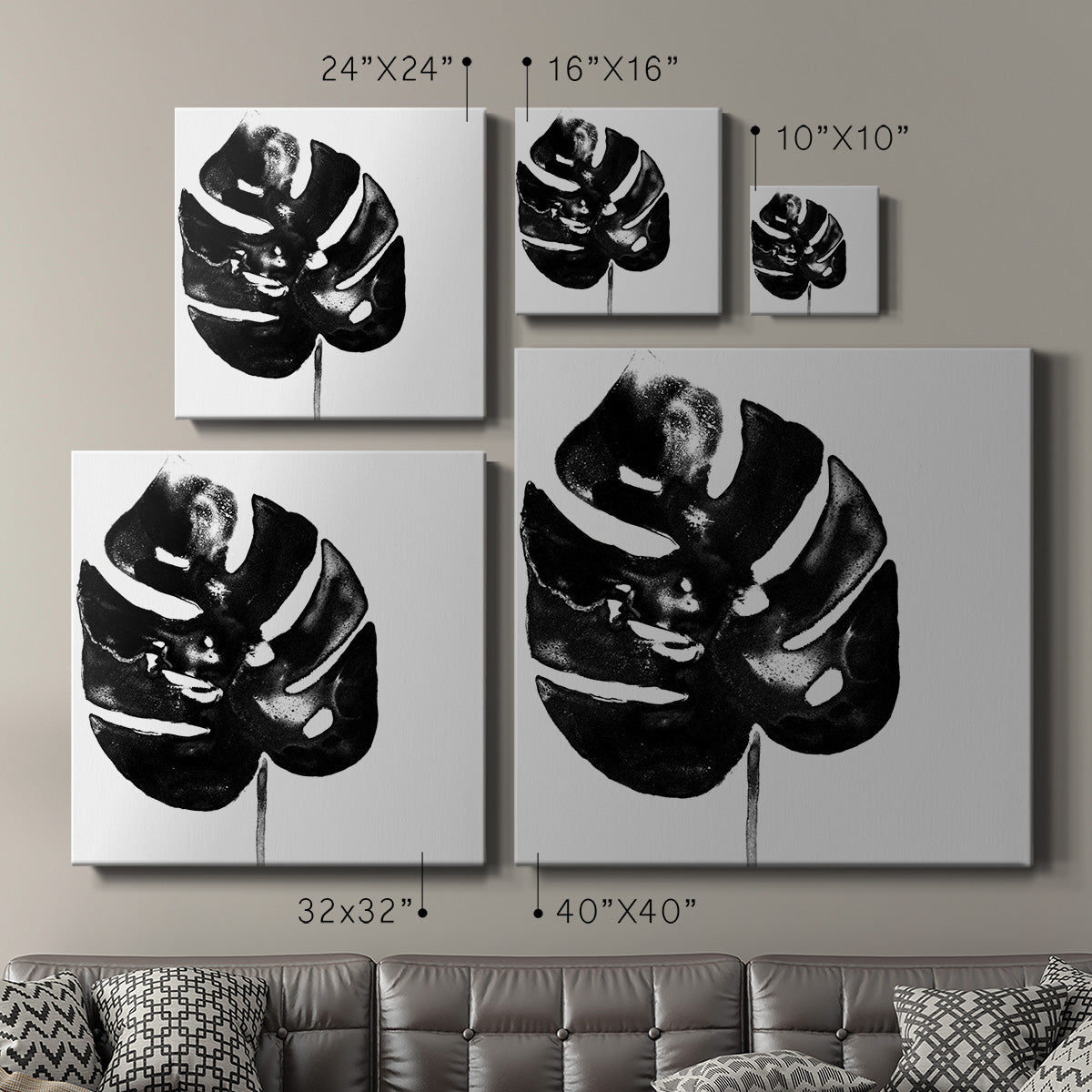 Monochrome Tropic I-Premium Gallery Wrapped Canvas - Ready to Hang