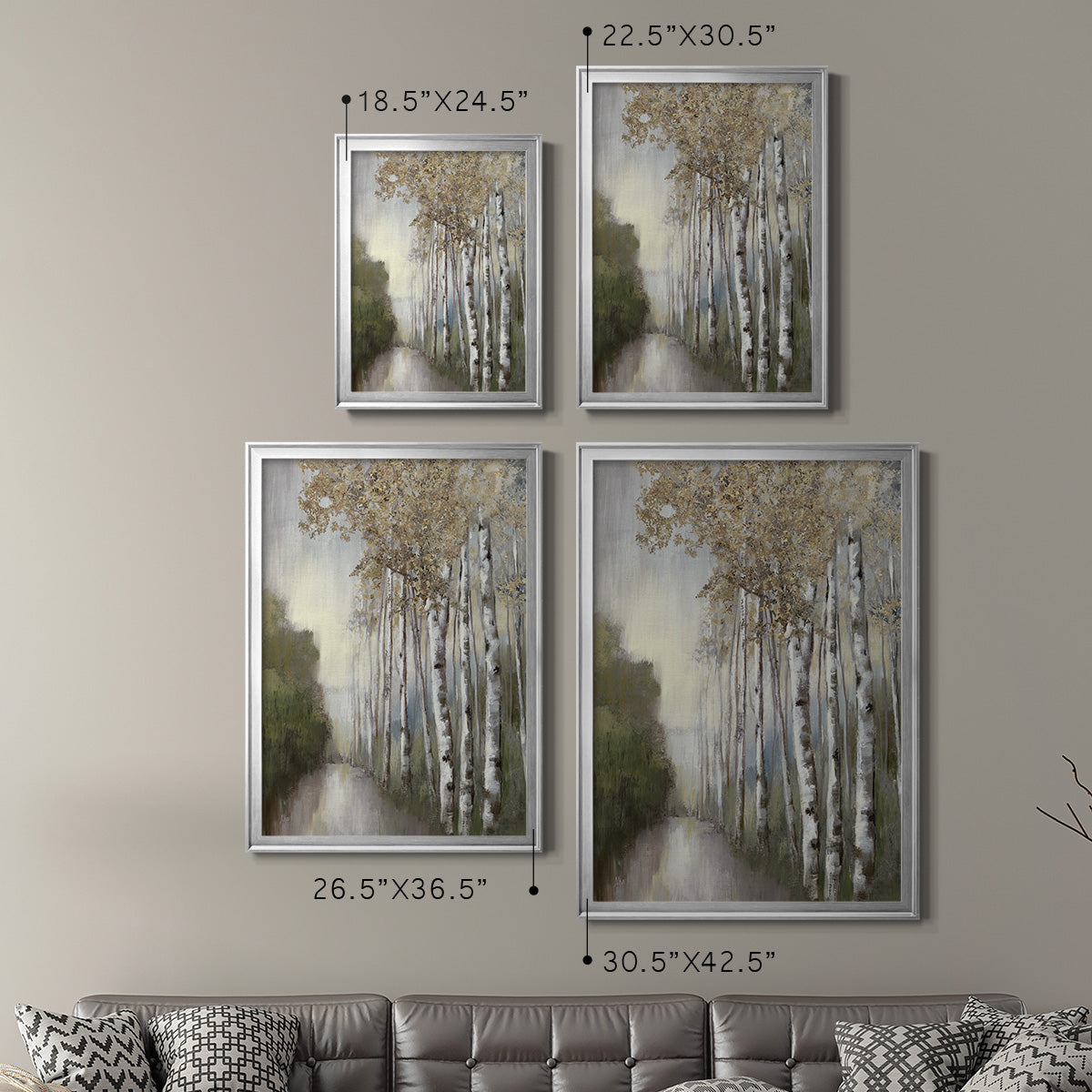 Woodland Walk Neutral Premium Framed Print - Ready to Hang