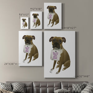 Love and Boxer Premium Gallery Wrapped Canvas - Ready to Hang