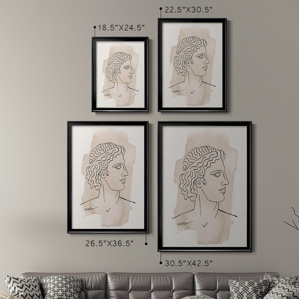 Greek Busts IV Premium Framed Print - Ready to Hang