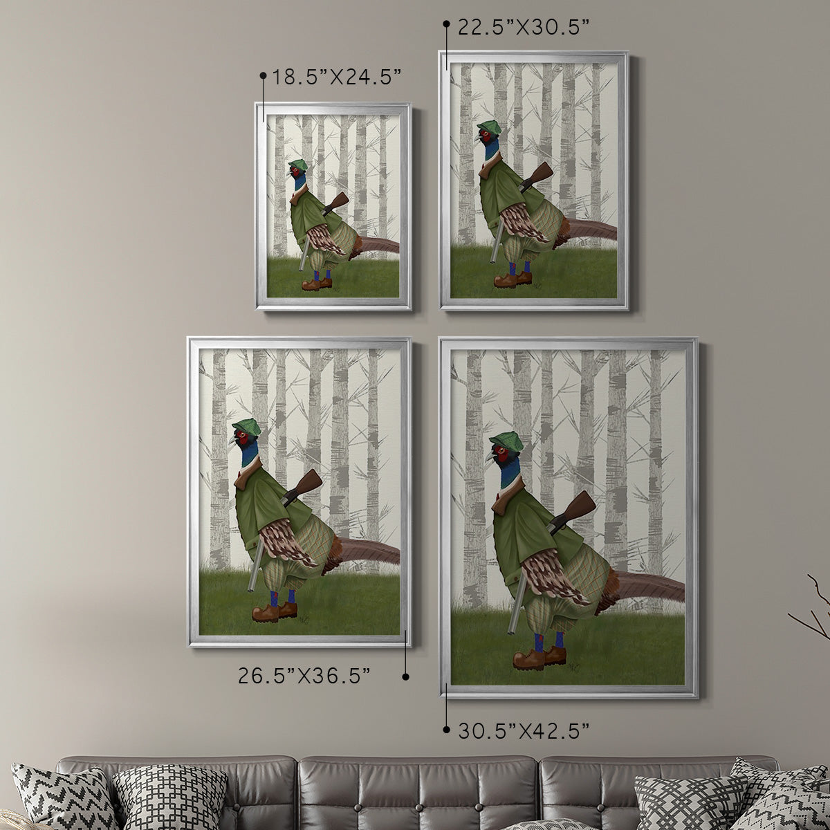 Pheasant Shooting Party 1 Premium Framed Print - Ready to Hang