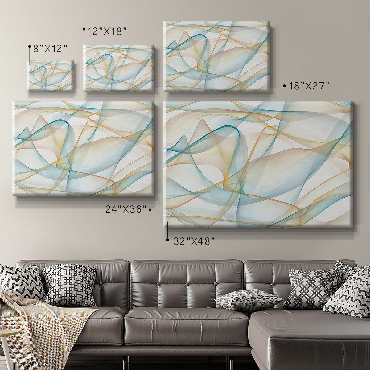 Curves and Waves V Premium Gallery Wrapped Canvas - Ready to Hang