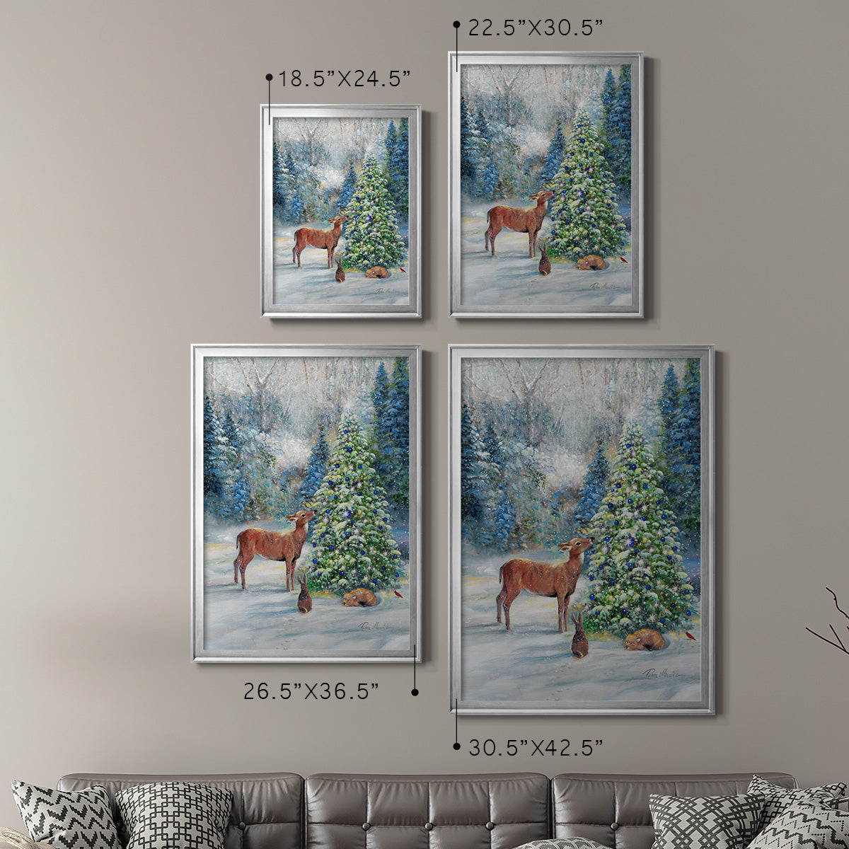 Winter Gathering Premium Framed Print - Ready to Hang