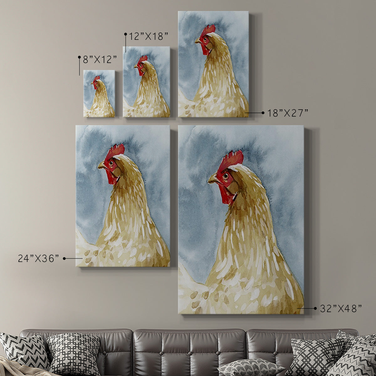 Chicken Portrait I Premium Gallery Wrapped Canvas - Ready to Hang