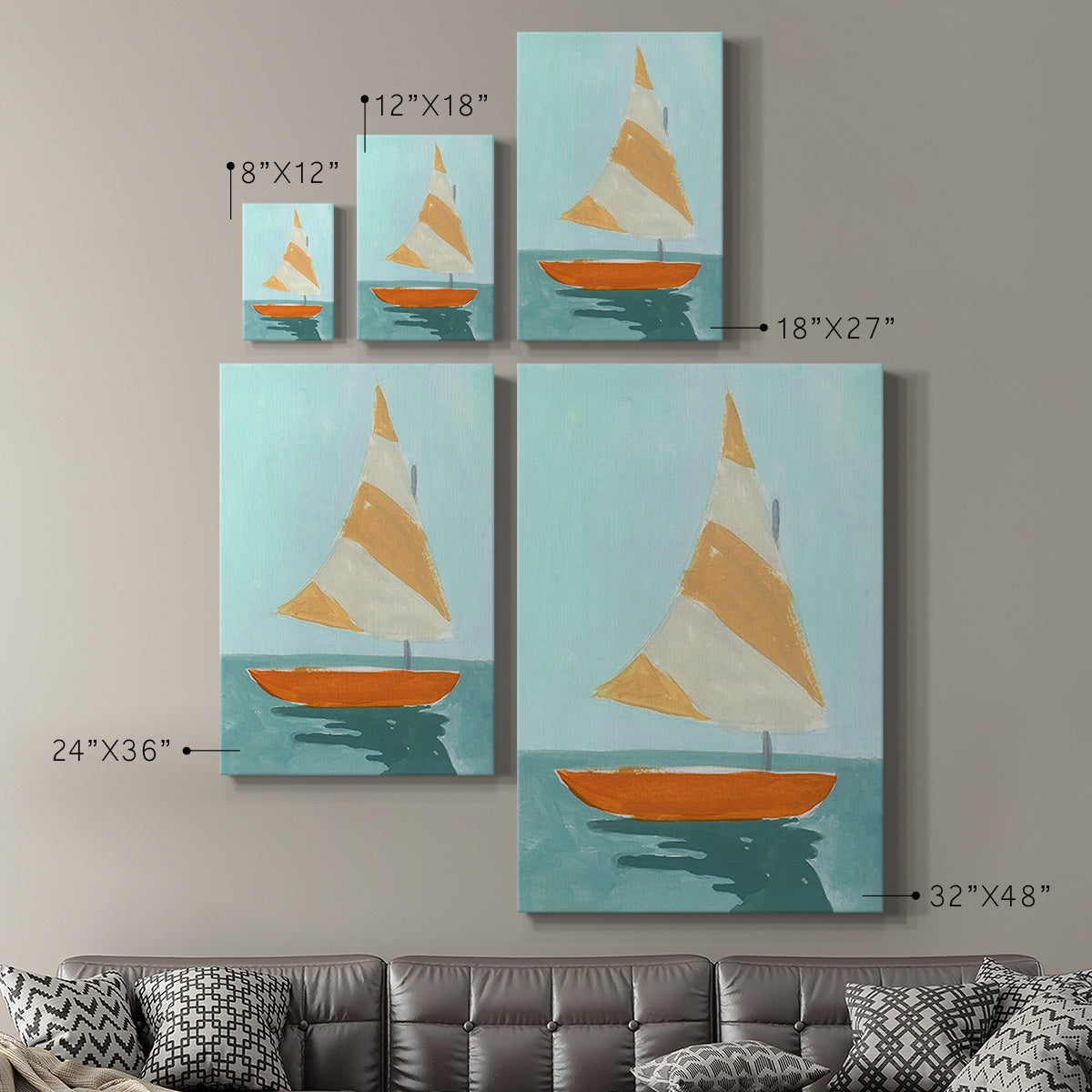 Small Sail I Premium Gallery Wrapped Canvas - Ready to Hang