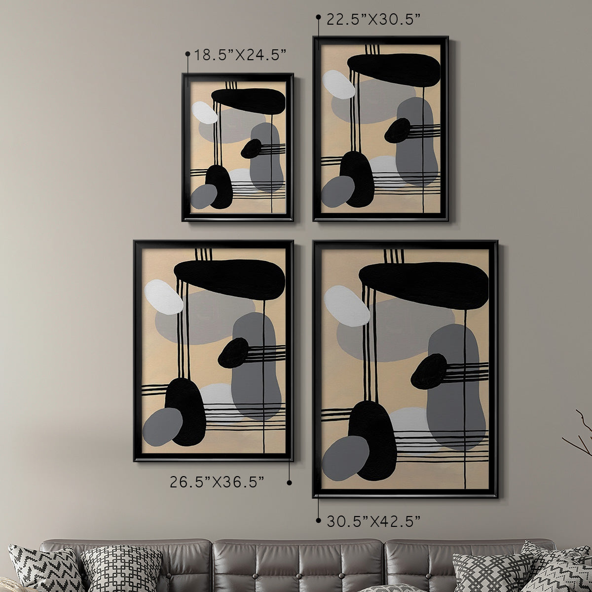 Interconnected Shapes II Premium Framed Print - Ready to Hang