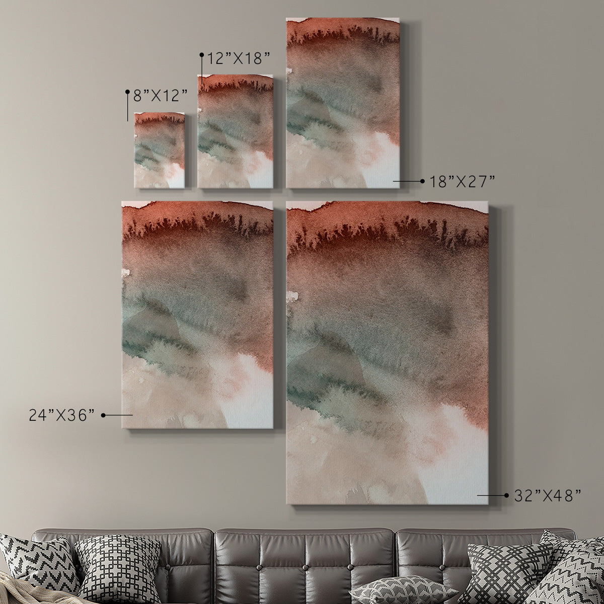 Red Ochre Abstract IV Premium Gallery Wrapped Canvas - Ready to Hang