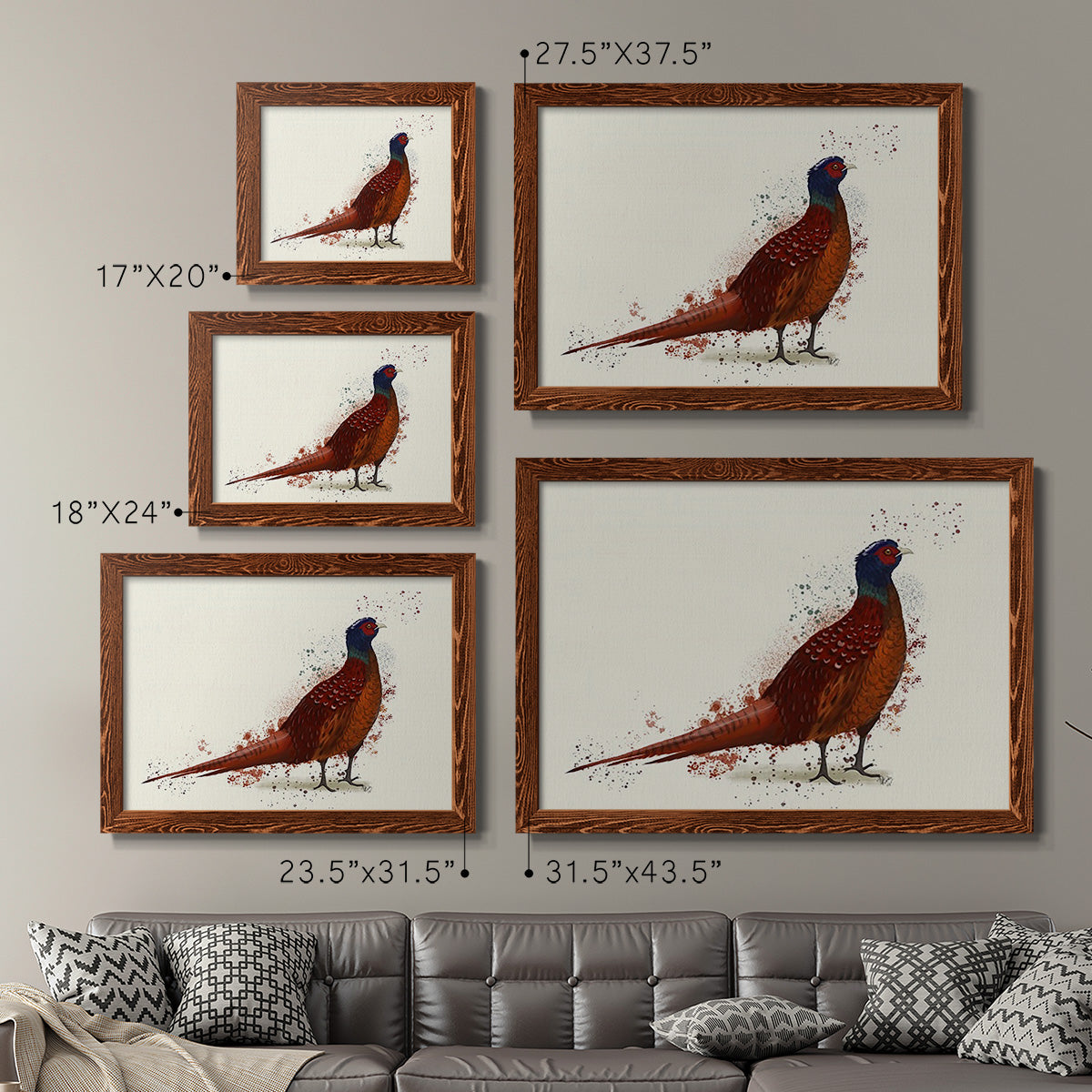 Pheasant Splash 4-Premium Framed Canvas - Ready to Hang