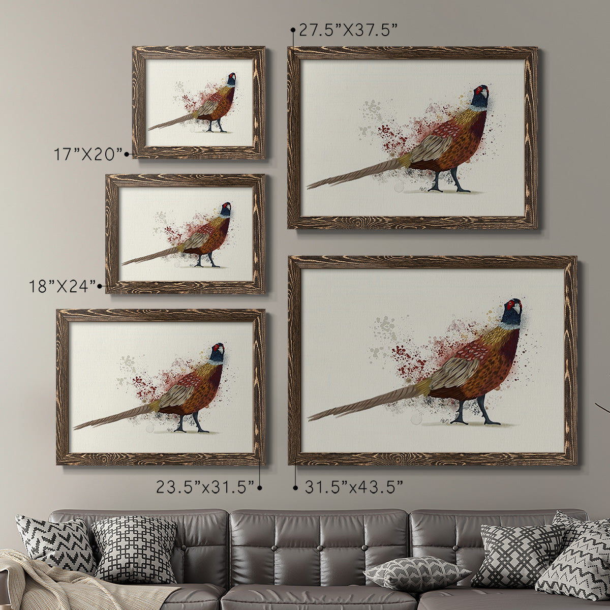 Pheasant Splash 2-Premium Framed Canvas - Ready to Hang