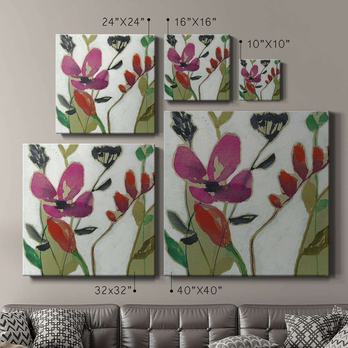 Vivid Flowers I-Premium Gallery Wrapped Canvas - Ready to Hang