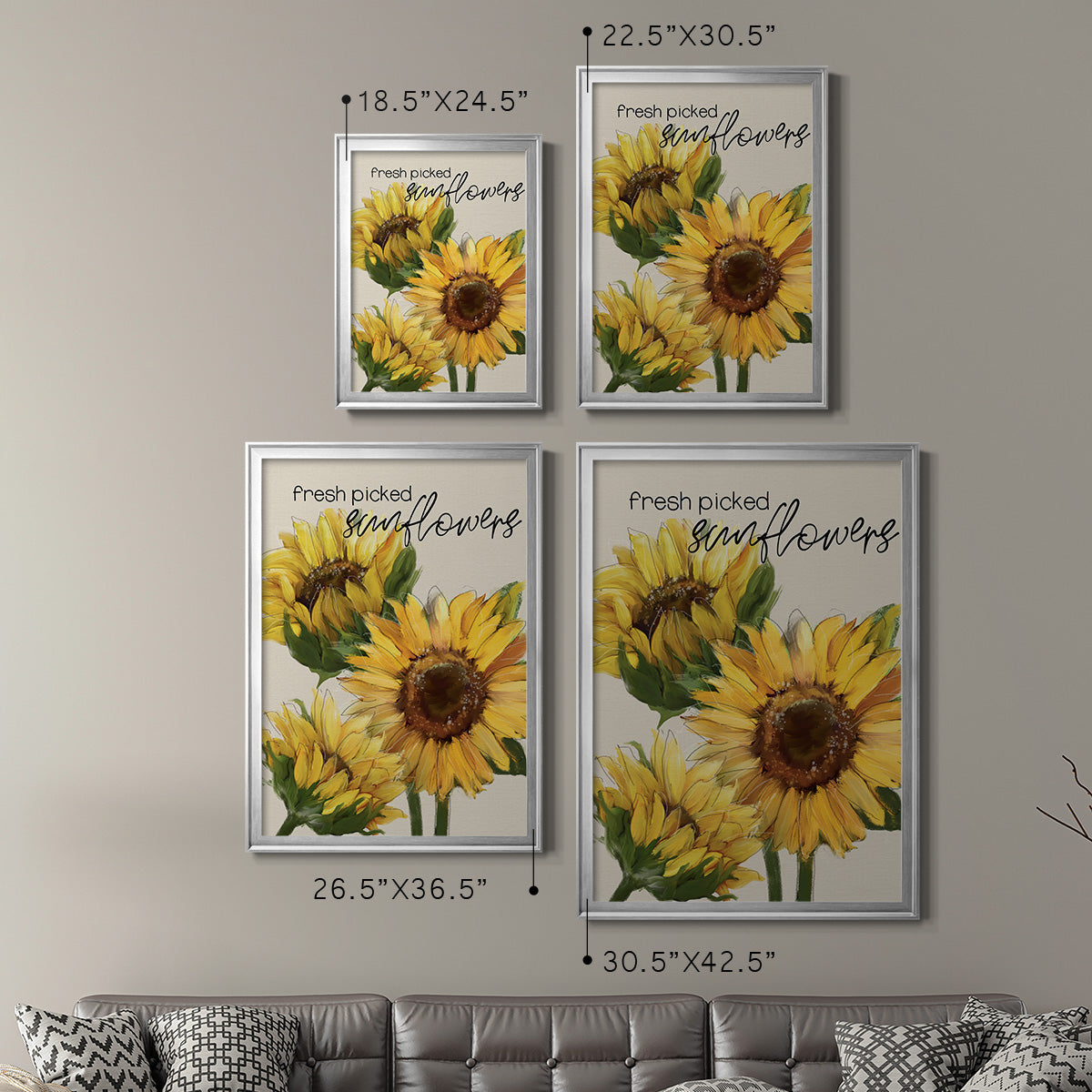 Fresh Picked Sunflowers Premium Framed Print - Ready to Hang