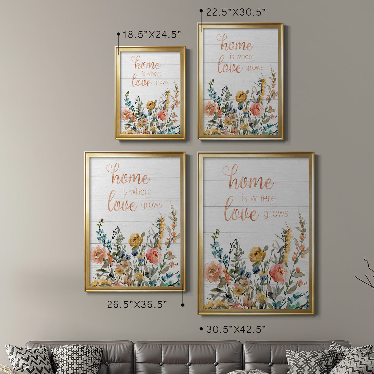 Home is Where Love Grows Premium Framed Print - Ready to Hang