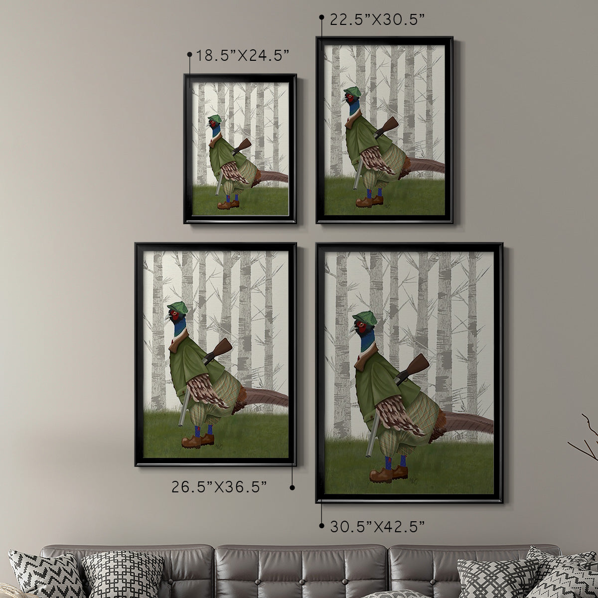 Pheasant Shooting Party 1 Premium Framed Print - Ready to Hang