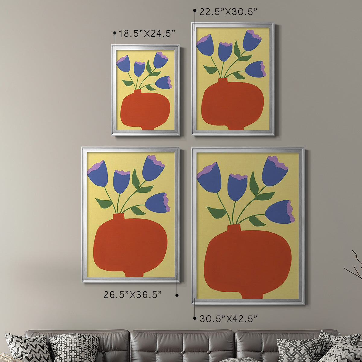 Modern Blooms III Premium Framed Print - Ready to Hang