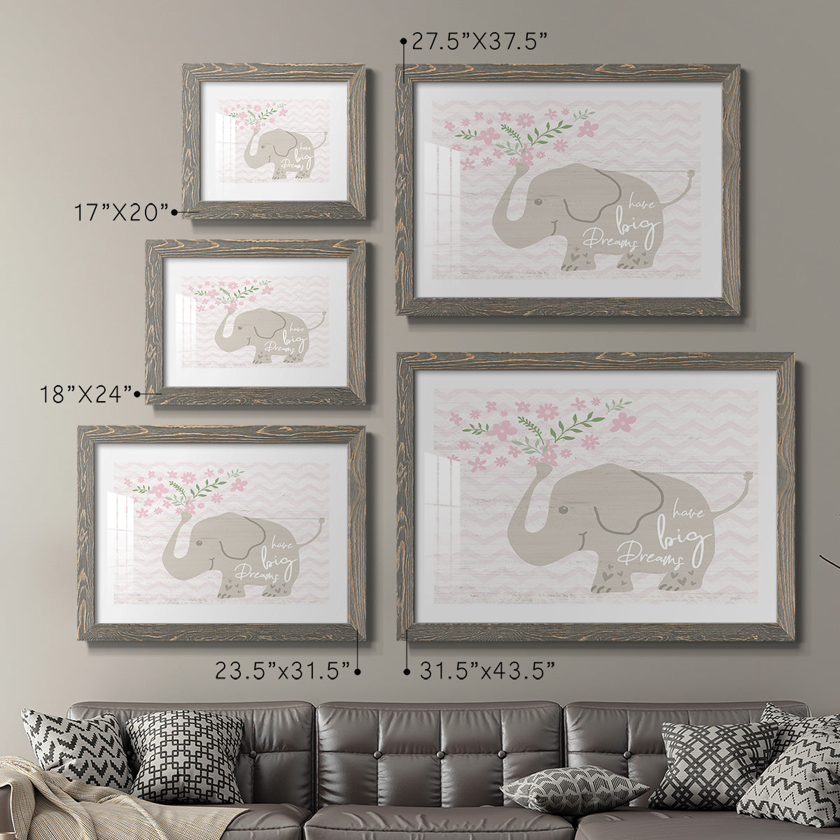 Floral Elephant-Premium Framed Print - Ready to Hang