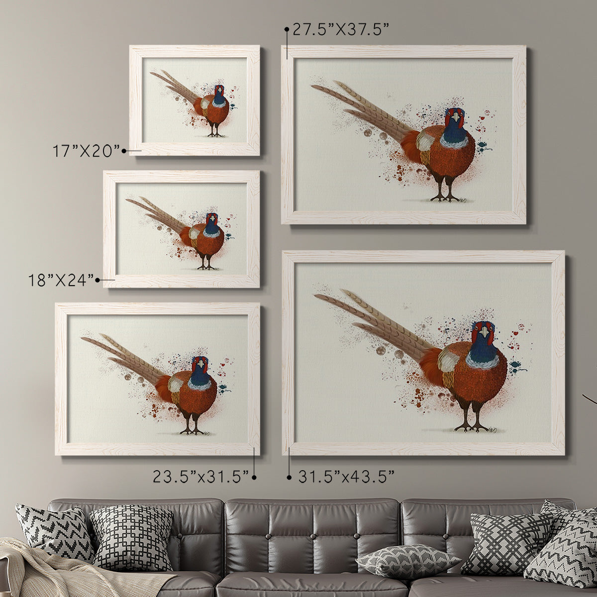 Pheasant Splash 7-Premium Framed Canvas - Ready to Hang