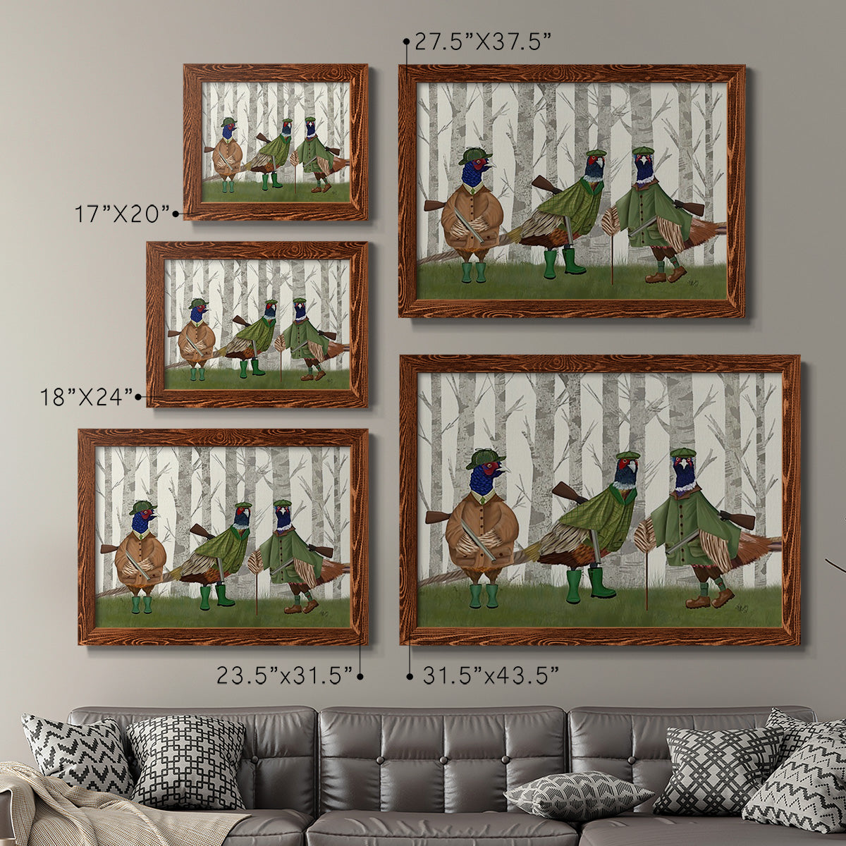 Pheasant Shooting Party Group 2-Premium Framed Canvas - Ready to Hang