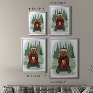 Lumberjack Bear Latte Premium Framed Print - Ready to Hang