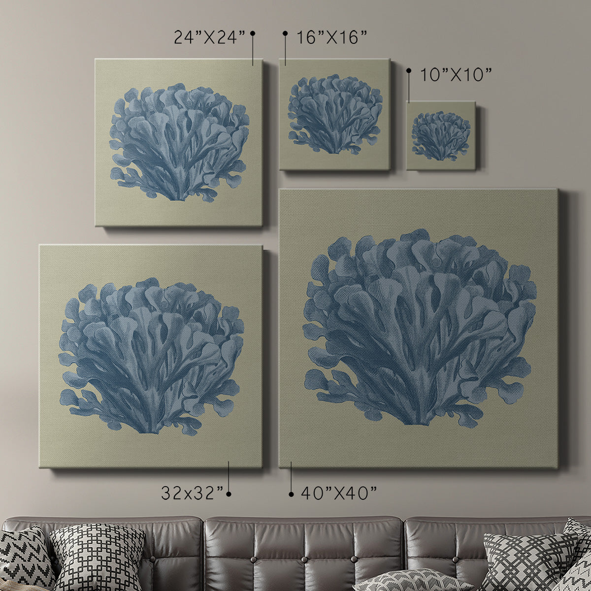Chambray Coral III-Premium Gallery Wrapped Canvas - Ready to Hang
