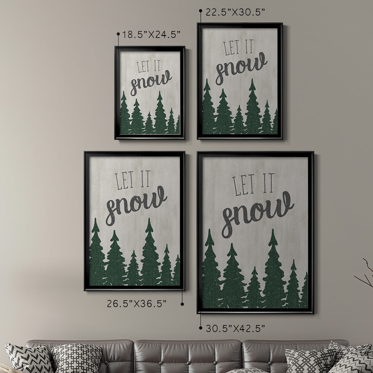 Let It Snow Forest Premium Framed Print - Ready to Hang