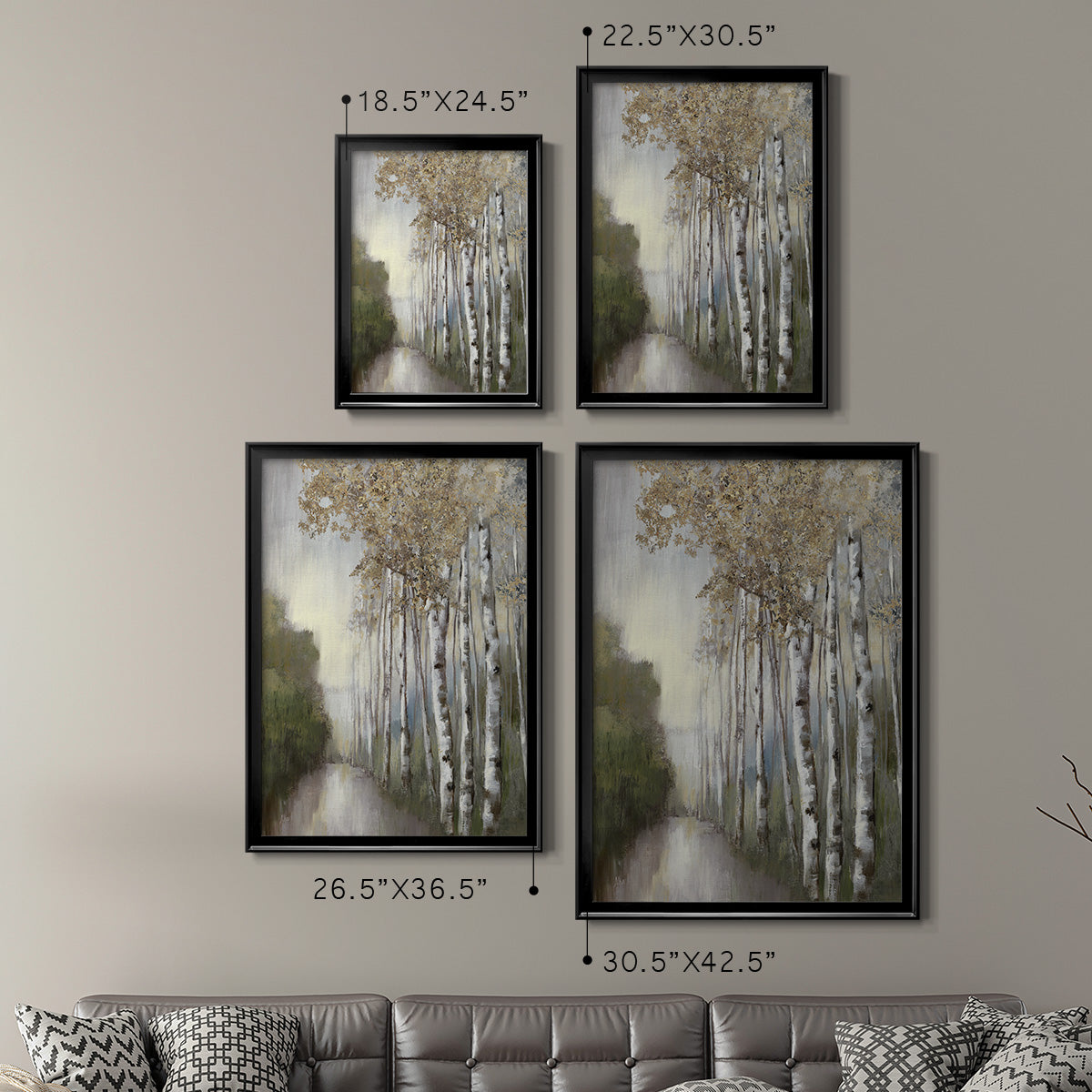 Woodland Walk Neutral Premium Framed Print - Ready to Hang