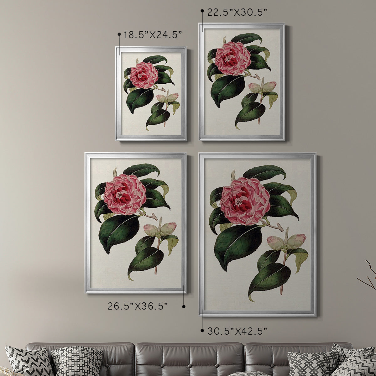 Pink Floral Mix III Premium Framed Print - Ready to Hang