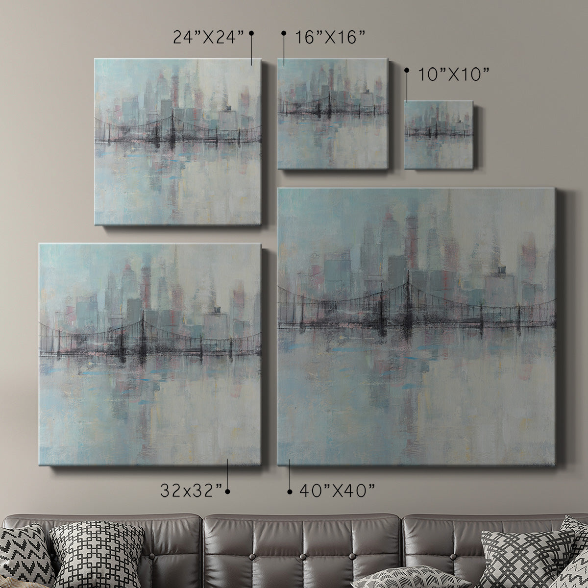 Pastel Cityscape I-Premium Gallery Wrapped Canvas - Ready to Hang