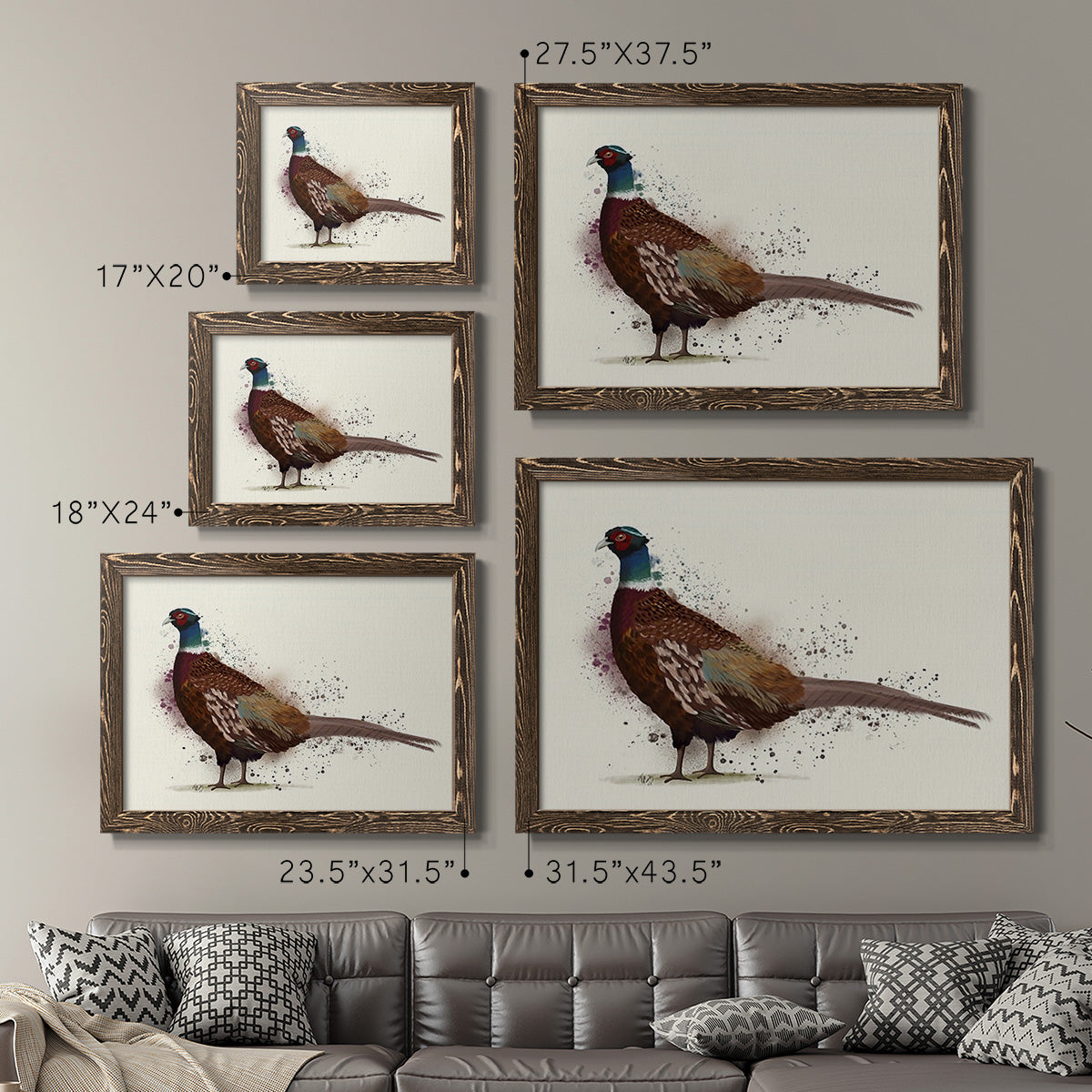 Pheasant Splash 1-Premium Framed Canvas - Ready to Hang