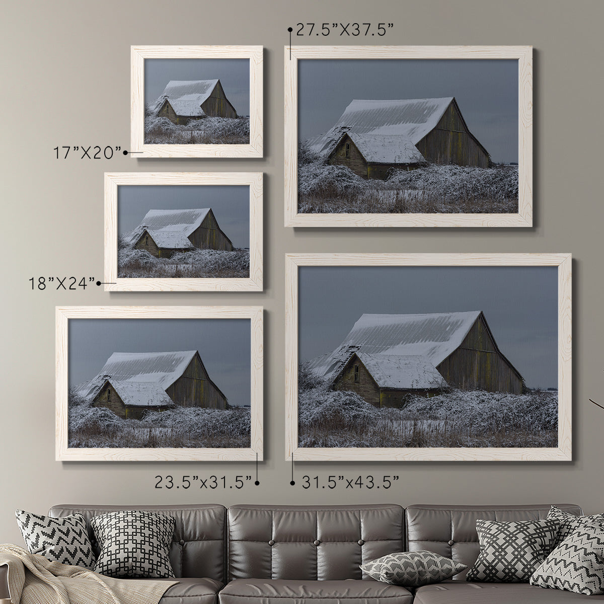 Winter Barn-Premium Framed Canvas - Ready to Hang