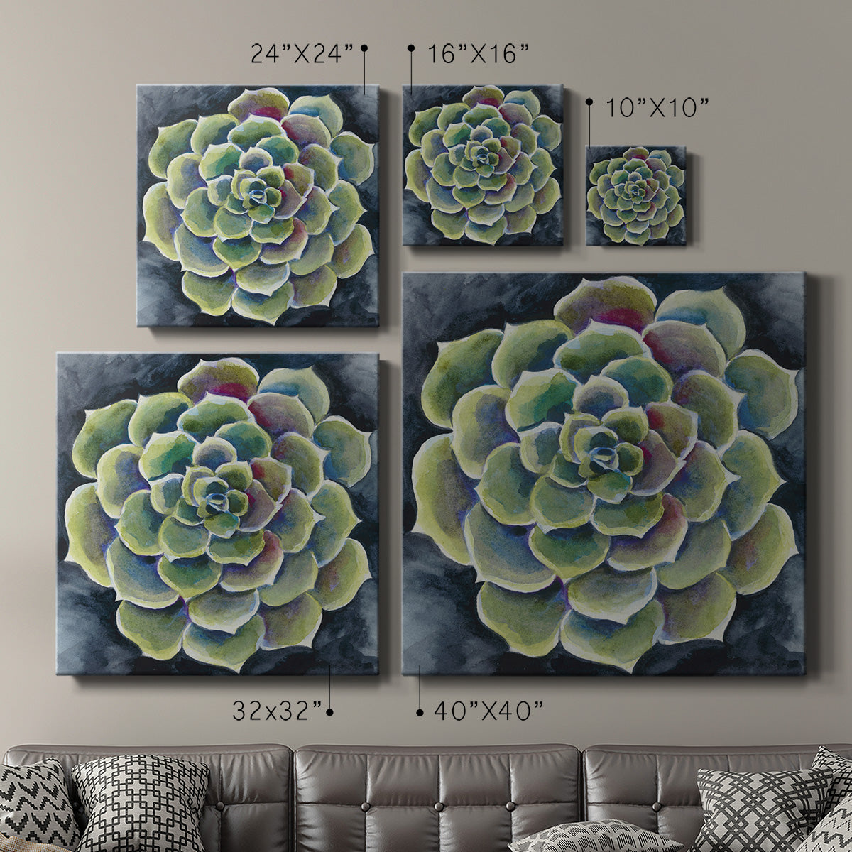 Succulent Rosette II-Premium Gallery Wrapped Canvas - Ready to Hang