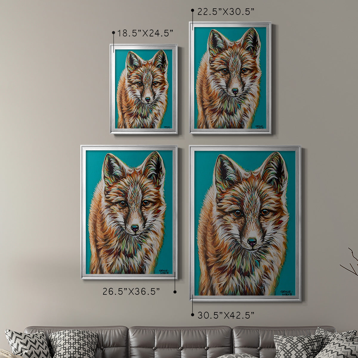 Teal Fox Premium Framed Print - Ready to Hang