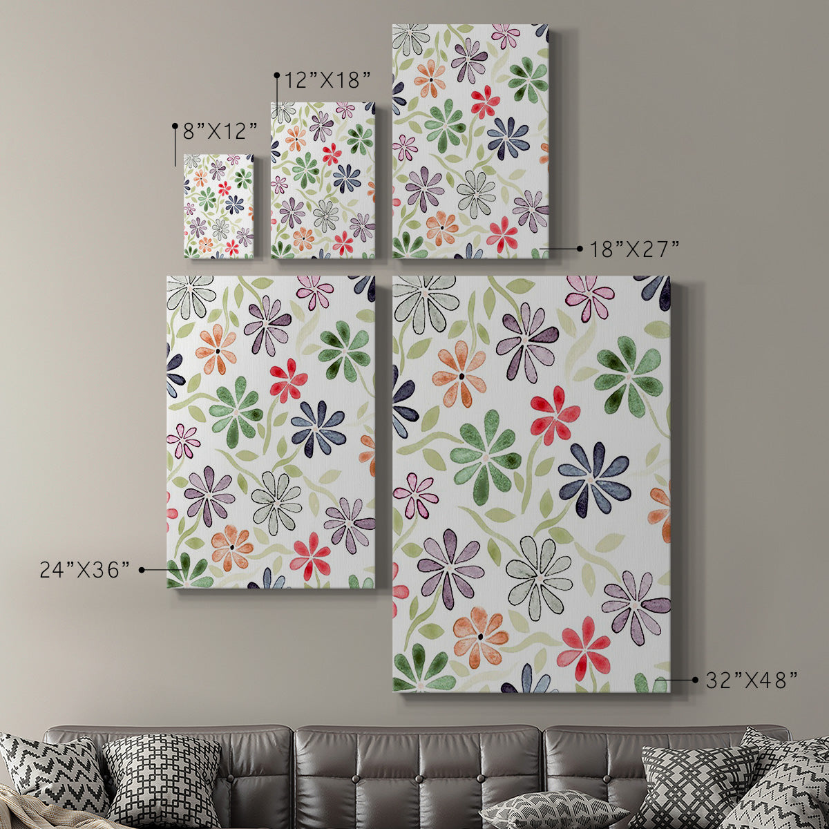 Faded Flowers I Premium Gallery Wrapped Canvas - Ready to Hang
